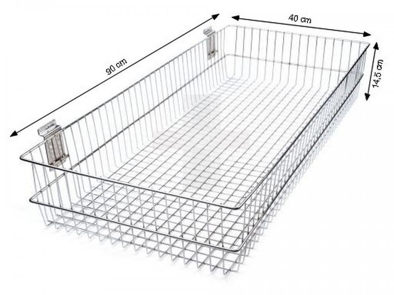 Fém kosár panelre akasztható -  40x90 cm 