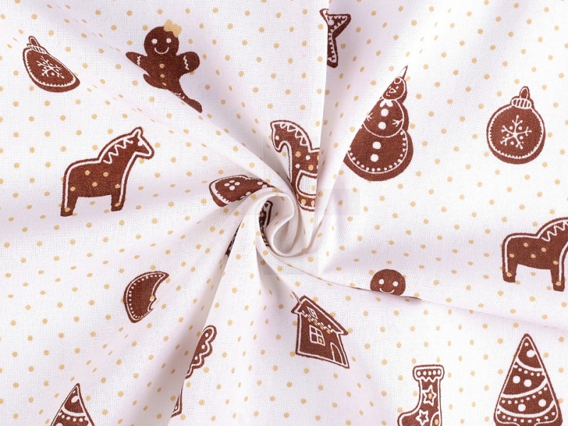 Pamut anyag mézeskalács mintával Karácsonyi textil Pamut anyag mézeskalács mintával Karácsonyi textil