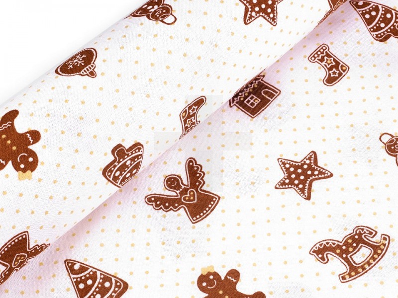 Pamut anyag mézeskalács mintával Karácsonyi textil Pamut anyag mézeskalács mintával Karácsonyi textil