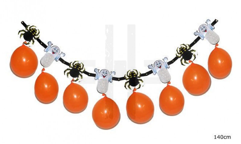 Halloween girland lufikkal - 140 cm Party díszités-, eszközök