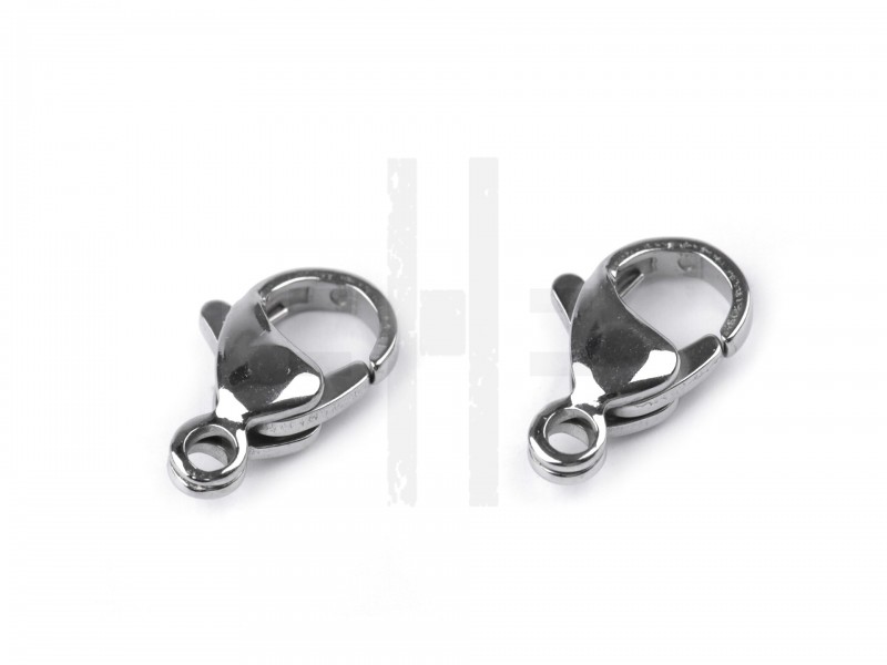 Karabiner rozsdamentes acélból - 10 db Ékszer félkésztermék Karabiner rozsdamentes acélból - 10 db Ékszer félkésztermék