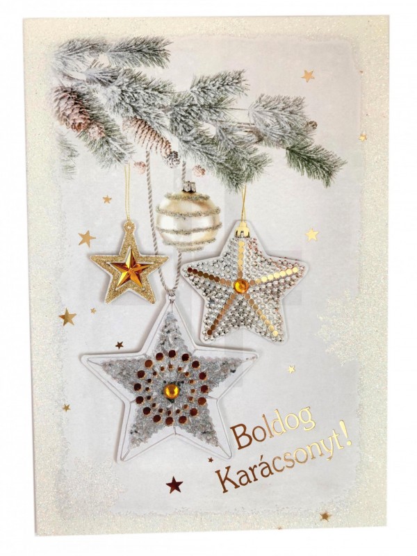 Glitteres karácsonyi üdvözlőlap Ajándék ötlet