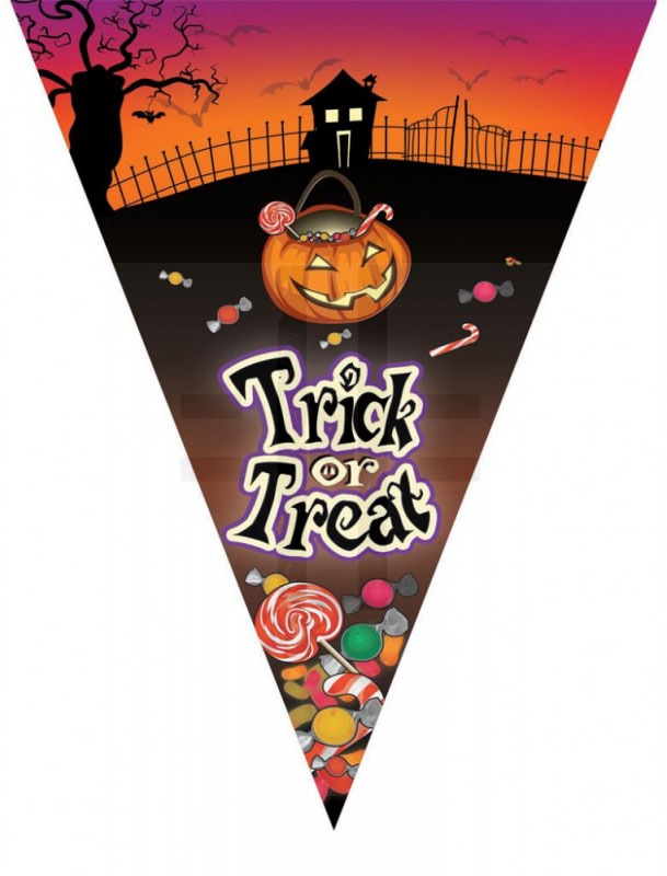 Csokit vagy csalunk zászló girland - 5 méter Halloween Csokit vagy csalunk zászló girland - 5 méter Halloween