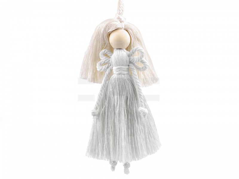 Macramé angyal felakasztható Dísztárgy,figura Macramé angyal felakasztható Dísztárgy,figura