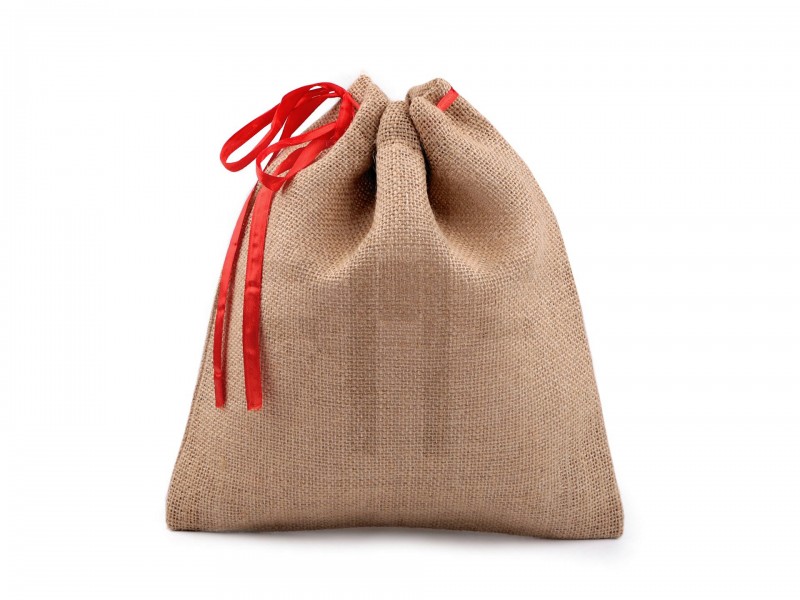 Ajándék zsákocska szalaggal juta vízálló fóliával - 25x30 cm Ajándék csomagolás Ajándék zsákocska szalaggal juta vízálló fóliával - 25x30 cm Ajándék csomagolás