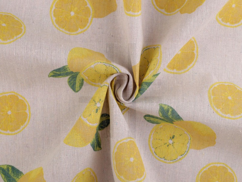 Lenvászon imitáció - Citrom Karácsonyi textil Lenvászon imitáció - Citrom Karácsonyi textil