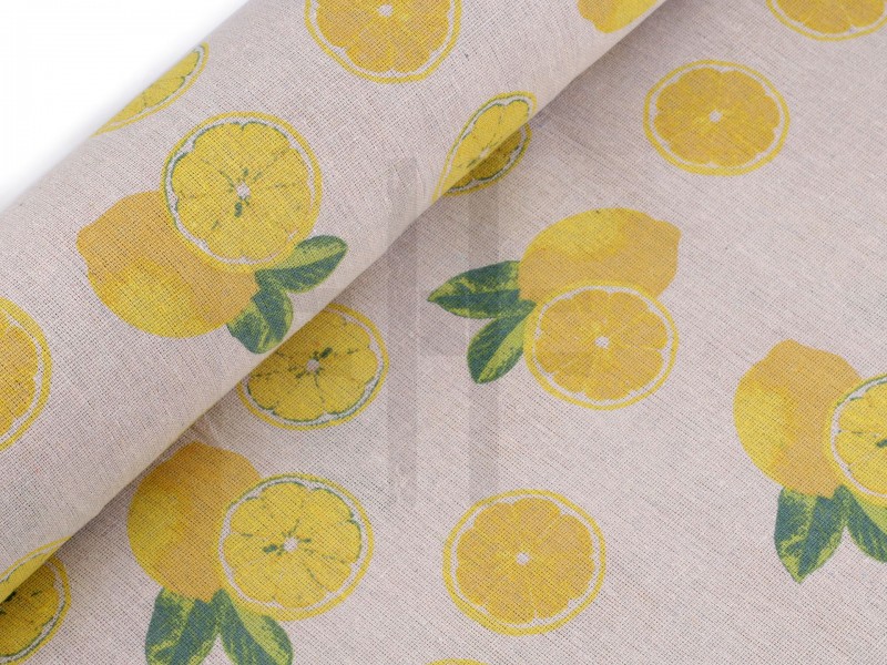 Lenvászon imitáció - Citrom Karácsonyi textil Lenvászon imitáció - Citrom Karácsonyi textil