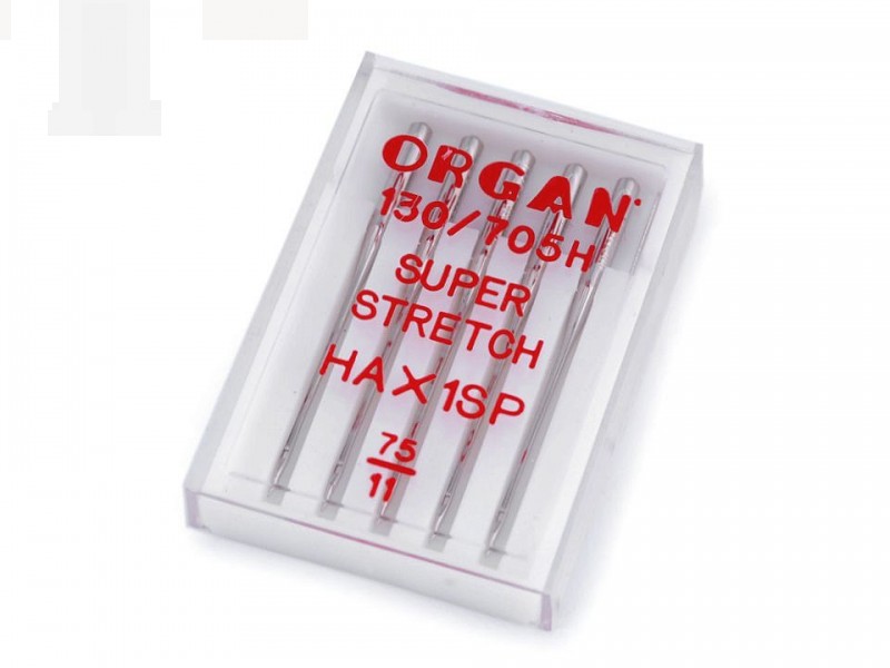 Organ háztartási varrógéptű Super stretch - 5 db/csomag Varrógéptű-, tű, varrókészlet Organ háztartási varrógéptű Super stretch - 5 db/csomag Varrógéptű-, tű, varrókészlet