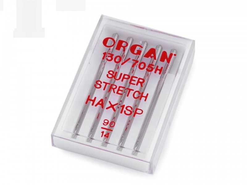Organ háztartási varrógéptű Super stretch - 5 db/csomag Varrógéptű-, tű, varrókészlet Organ háztartási varrógéptű Super stretch - 5 db/csomag Varrógéptű-, tű, varrókészlet