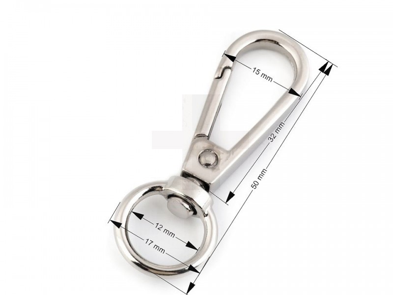 Fém karabiner - 12 mm Gomb, kapocs Fém karabiner - 12 mm Gomb, kapocs