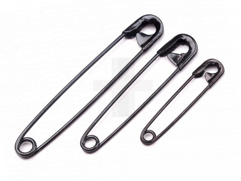Fekete biztosítótű - 24 db/csomag Varrógéptű-, tű, varrókészlet Fekete biztosítótű - 24 db/csomag Varrógéptű-, tű, varrókészlet