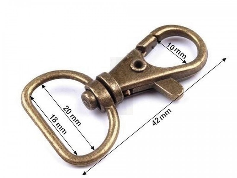 Fém karabiner 18 mm-es delfinkapocs - 5 db Fém karabiner 18 mm-es delfinkapocs - 5 db