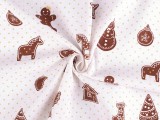 Pamut anyag mézeskalács mintával Karácsonyi textil