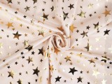 Dekorációs bársony lurex csillagokkal - Krém Karácsonyi textil