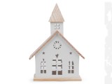      Dekor templom fa tetővel - 30 cm