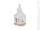             Világító porcelán templom - 17 cm