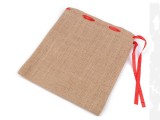           Ajándék zsákocska szalaggal juta vízálló fóliával -  25x30 cm  Ajándék csomagolás
