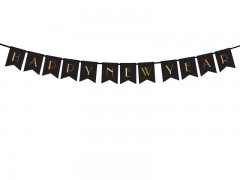 Happy New Year zászló fűzér - 2,5 méter Szilveszter